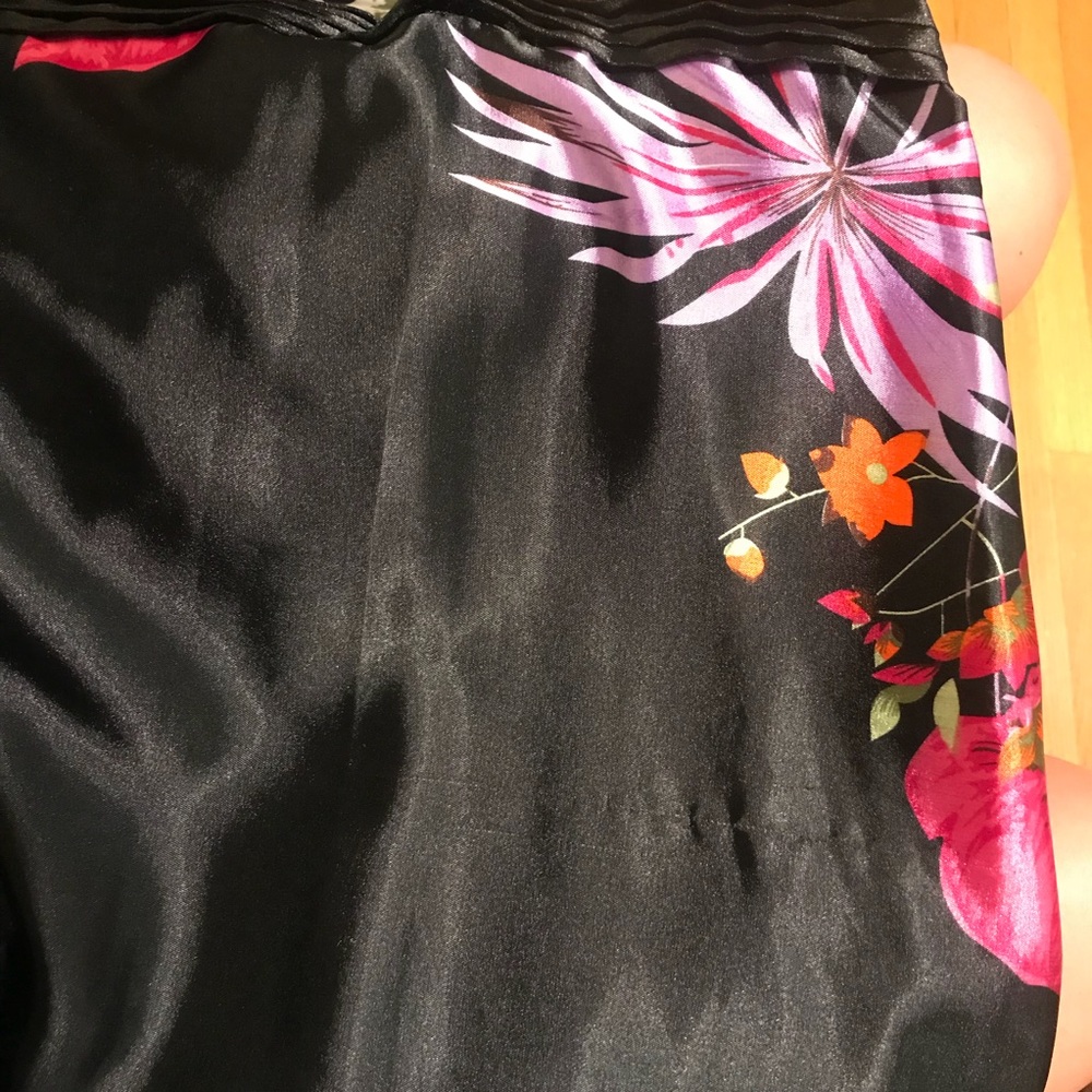 Boho Silky Black Floral Maxi Dress - Size M | Formal Prom Bridesmaid Long Gown - Picture 8 of 9